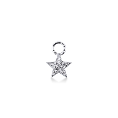 Charm estrella en oro blanco de 18 quilates