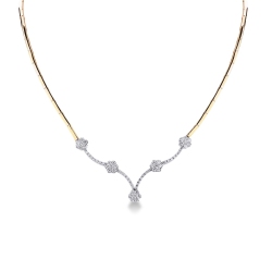 Collar semirrígido en oro blanco y amarillo 18k con diamantes