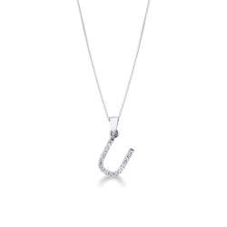 Collar con letra U de diamantes