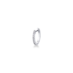 Mono pendiente ovalado en oro blanco 18 quilates con diamantes