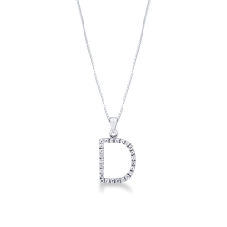 Collar con letra colgante D oro y diamantes
