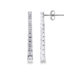 Pendientes oro blanco y diamantes riviere