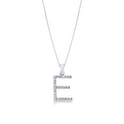 Collar con letra colgante E oro y diamantes