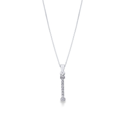 Collar con letra I oro blanco  y diamantes