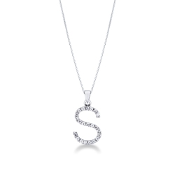 Collar con letra colgante S oro y diamantes