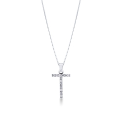 Collar con letra T oro blanco  y diamantes