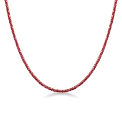 Collar mujer tenis con rubíes oro rosa 750