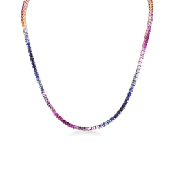 Collar tennis zafiros multicolor
