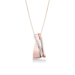 Collar en oro blanco y rosa de 18k con diamantes