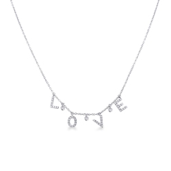 Collar en oro blanco de 18k LOVE en diamant