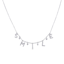 Collar letras SMILE oro blanco y diamantes