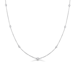 Collar en oro blanco de 18k con diamantes de 0,05 ct