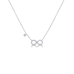 Collar infinito de oro blanco 18k con diamantes