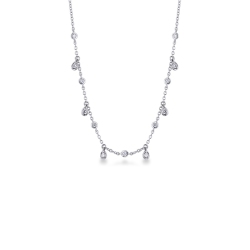 Collar en oro blanco de 18k con diamantes