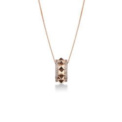 Collar oro rosa de 18 qt con colgante y diamantes