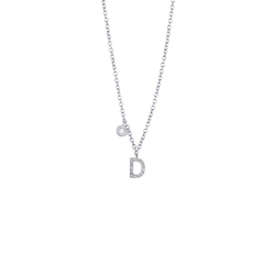 Collar initiales D oro blanco y diamantes