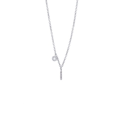 Collar initiales I oro blanco y diamantes