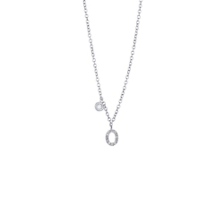 Collar initiales O oro blanco y diamantes