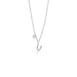 Collar initiales U oro blanco y diamantes