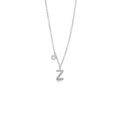 Collar oro blanco 18k letra Z diamantes