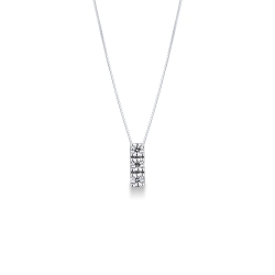 Collar con colgante trilogy en oro blanco 18k