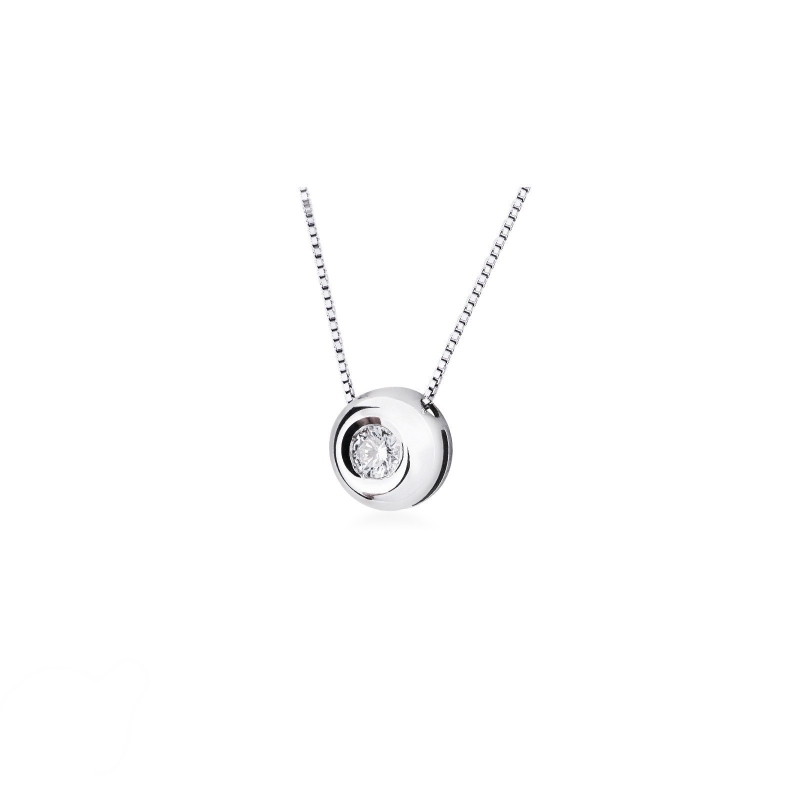 Colgante solitario 0.10 quilates diamante y oro blanco 18 kilates Colgante solitario 0.10 quilates diamante y oro blanco 18 kilates