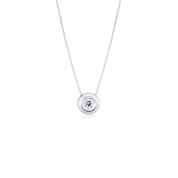 Colgante solitario diamante 0.40 quilates y oro blanco 18 kilates