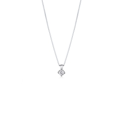 Collar en oro blanco 18k engastado un diamante