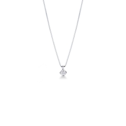Colgante brillante solitario oro blanco 18k y diamante 0.2 quilates