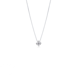 Diamante de 0.07 quilates solitario colgante de oro blanco 750