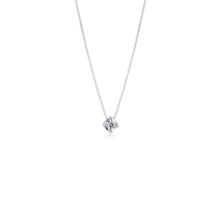 Colgante solitario con diamante de 0.10 quilates en oro blanco de 18k
