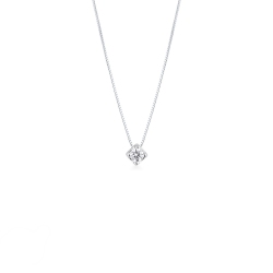 Collar oro blanco 18k diamante 0,15 ct