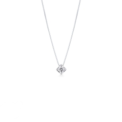 Cadena con diamante solitario de 0.20 quilates en oro blanco