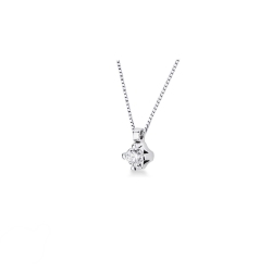 Collar diamante solitario 0.10 quilates oro blanco 18 kilates  2