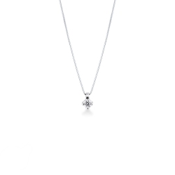 Collar diamante solitario 0.10 quilates oro blanco 18 kilates