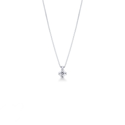 Collar punto de luz oro blanco 18k diamante
