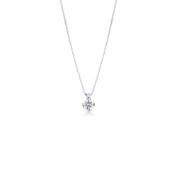 Collar en oro blanco 18k brillante 0,20 ct