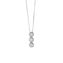 Collar en oro blanco 18k trilogy diamantes ct 0,15