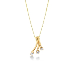 Collar en oro amarillo 18k con colgante trilogy de diamantes