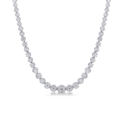Collar ilusión escalonado en oro blanco 18 quilates con diamantes