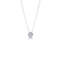 Collar punto de luz en oro blanco 18k con diamantes