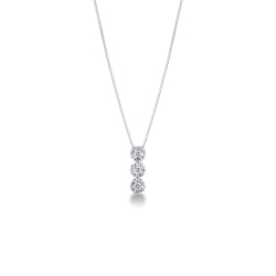 Collar en oro blanco 18k con tres diamantes Illusion