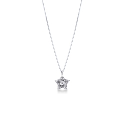 Collar oro blanco 18k estrella diamantes