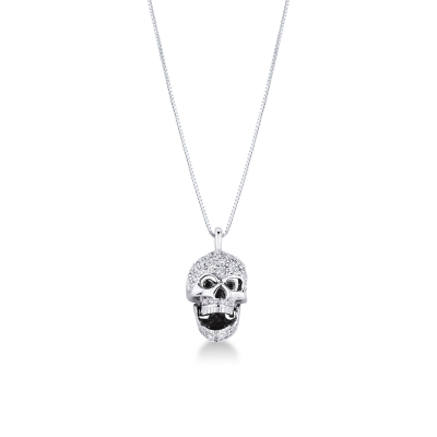 Collares y Colgantes calaveras Blanco y Diamante
