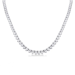 Collar tenis en oro blanco de 18k con diamantes