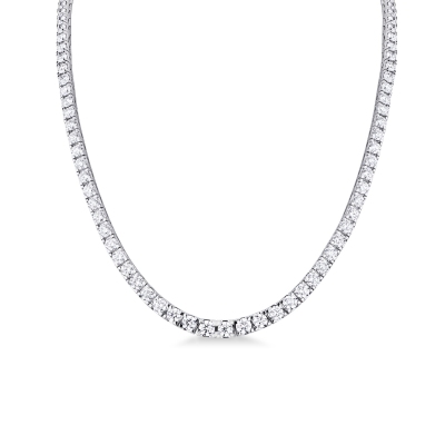 Collar tennis degradado en oro blanco 18k con diamantes 18,12 ct