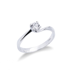 Anillo solitario de oro blanco 18kt con diamante 0,25 ct