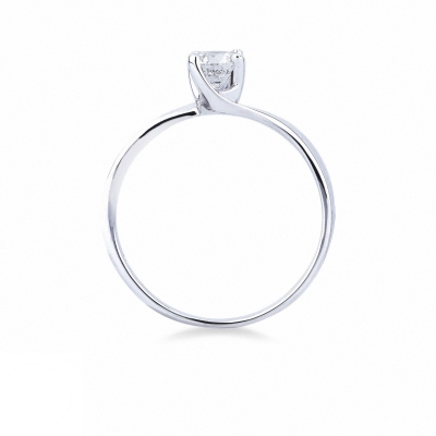 Anillo solitario diamante 0,40 ct oro blanco 750