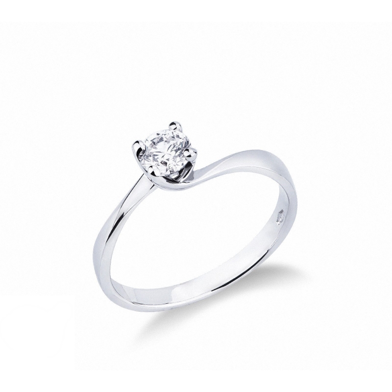 Anillo solitario diamante 0,40 ct oro blanco 750