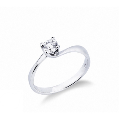 Anillo solitario diamante 0,40 ct oro blanco 750